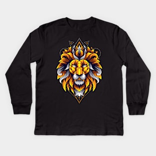 lion rainbow hot Kids Long Sleeve T-Shirt